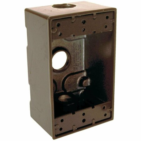 BELL Electrical Box, 18.3 cu in, Outlet Box, 1 Gang, Aluminum, Rectangular 5320-7